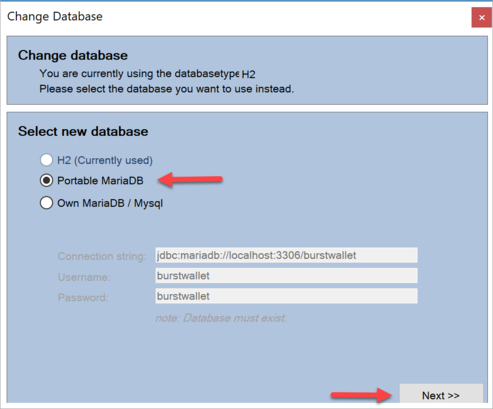 Select Portable MariaDB