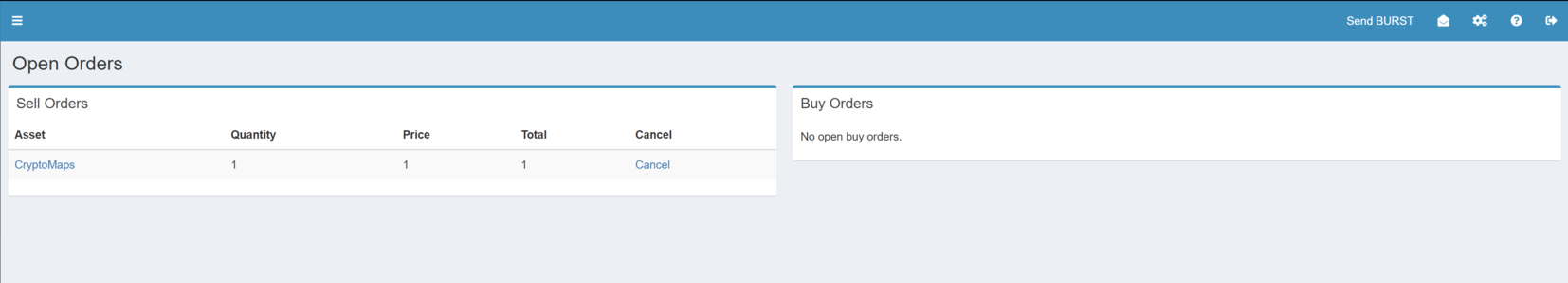 Image montrant les titulaires de compte ouvrent des ordres dans le portefeuille Burstcoin